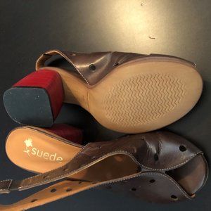 Suede Vintage style heels